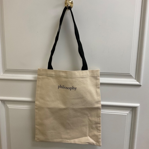 Philosophy Glitter Tote Bag 13 x 11 Iridescent Cloth - Picture 2 of 8